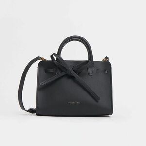 Mansur Gavriel Mini Mini Sun Bag in Black & Flamma